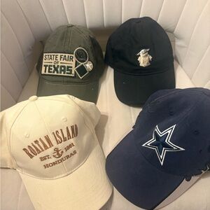 Six men’s baseball hats